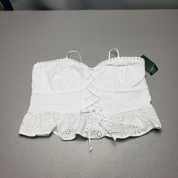 New wild fable white spaghetti strap crop top women's size medium - Picture 11 of 11